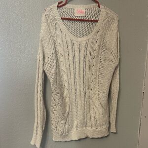 Bliss Women's Cream Cable Knit Sweater